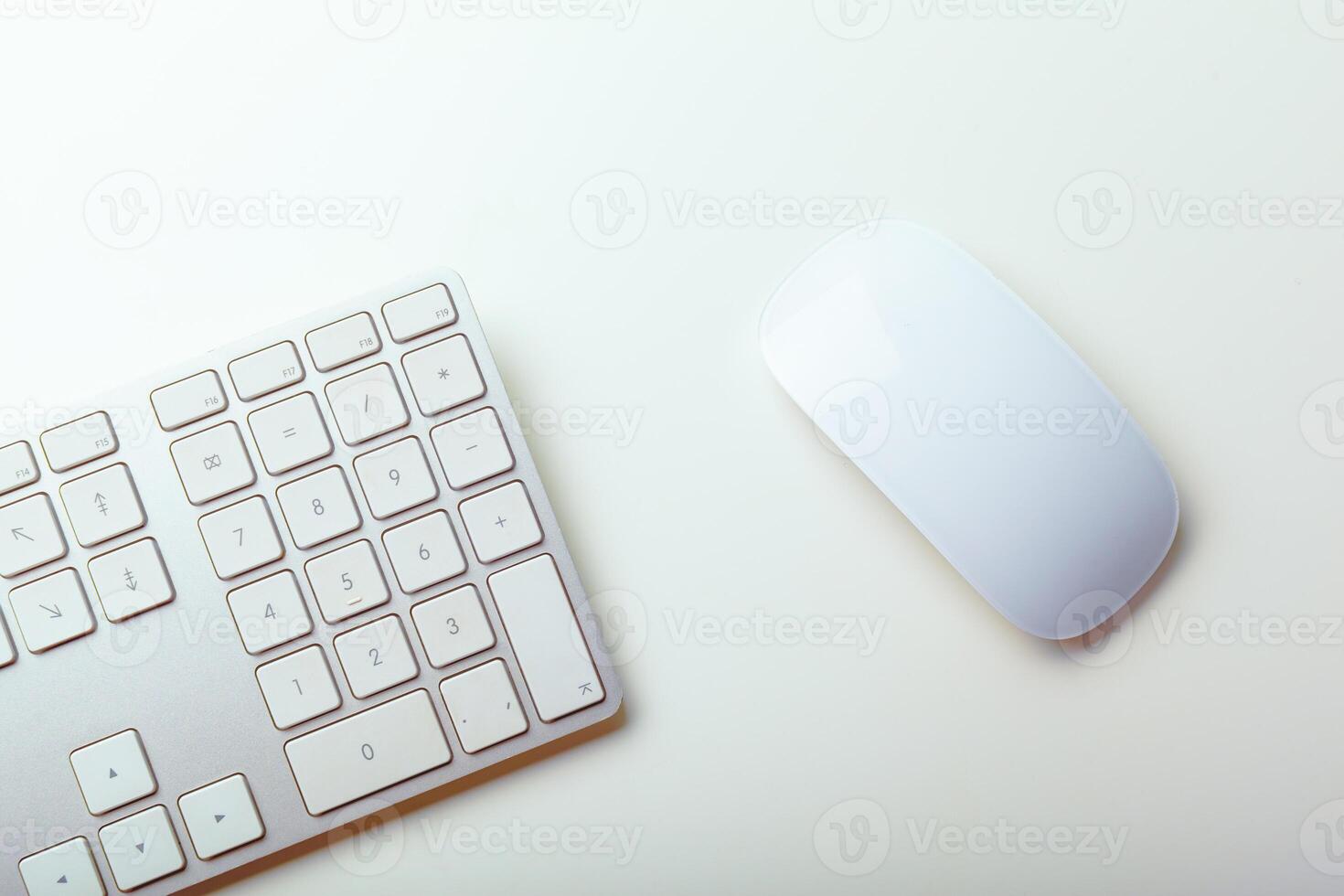 Close up image of computer office keyboard on a white background photo