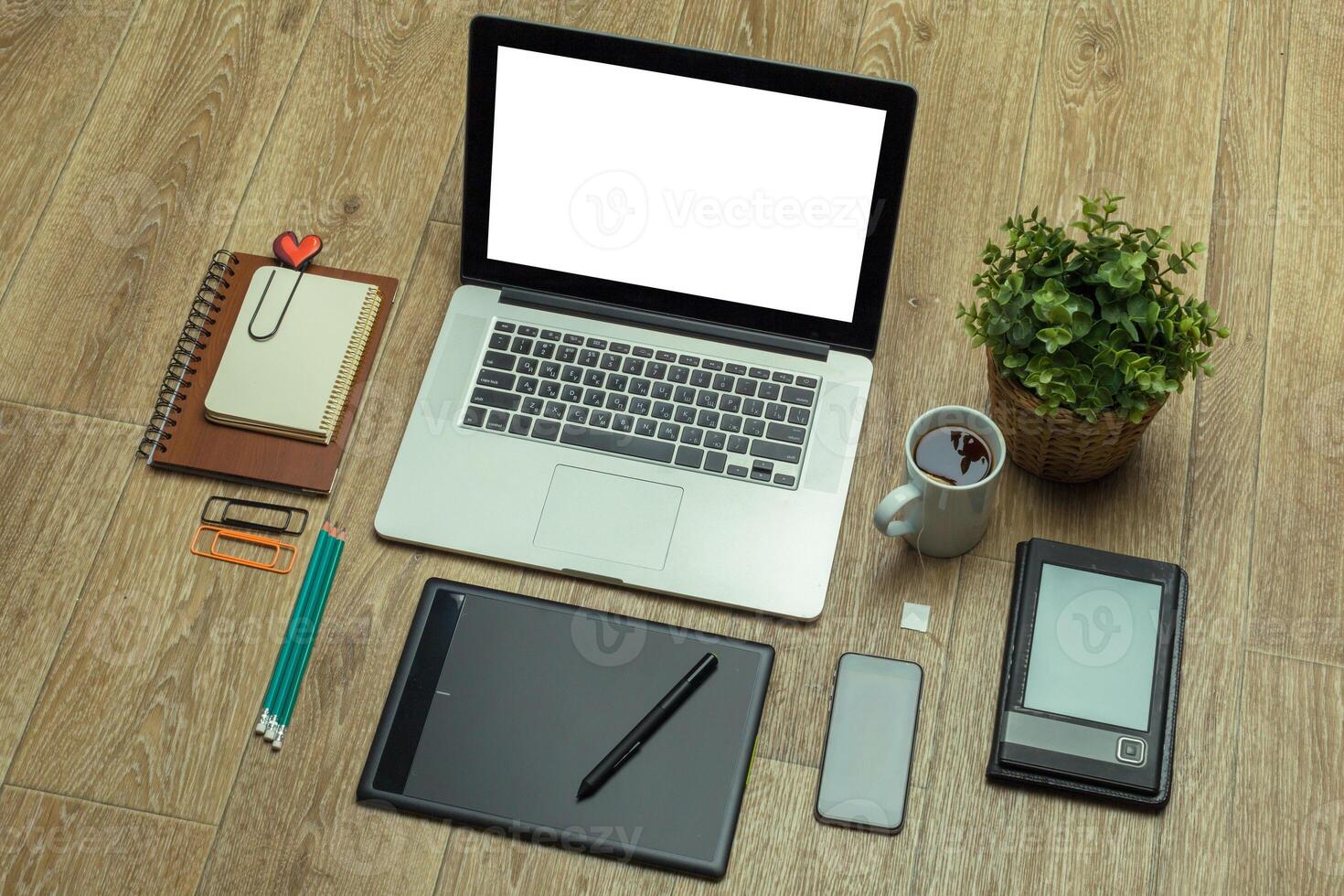 Working place of designer, close-up photo