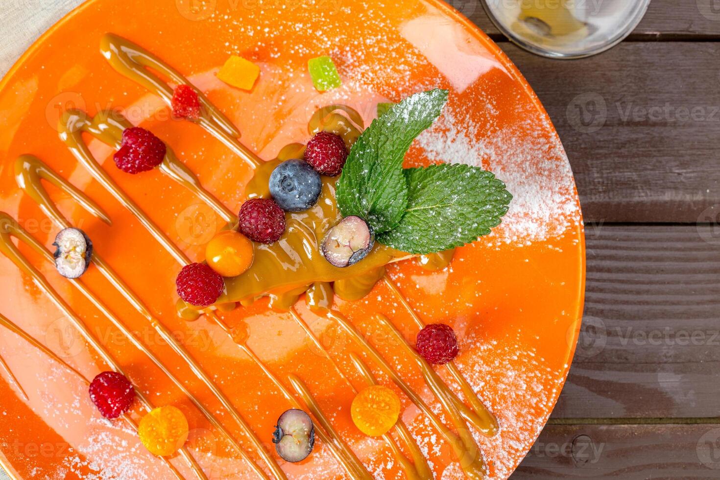 Cheesecake with fresh berries photo
