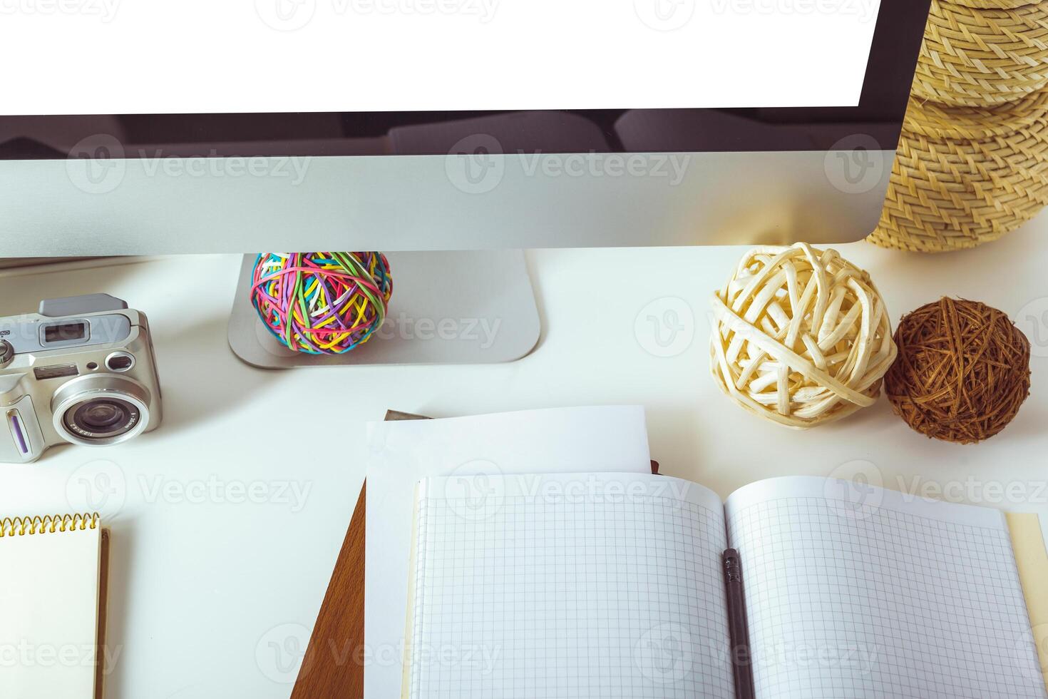 working table with computer photo