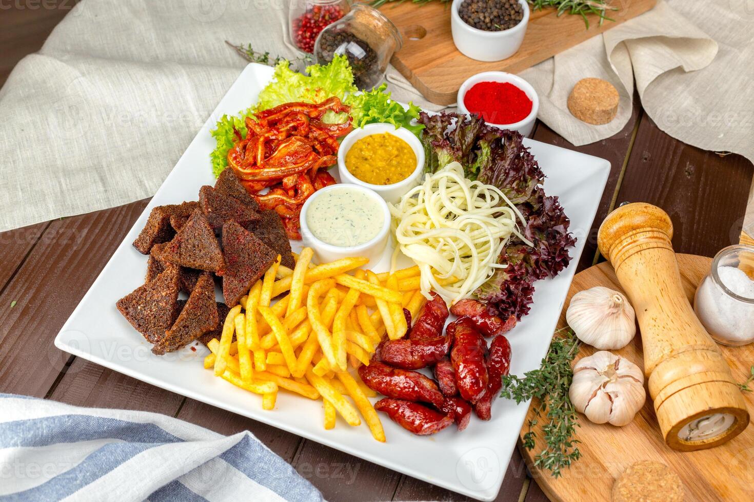 beer snacks served in the restaurant photo