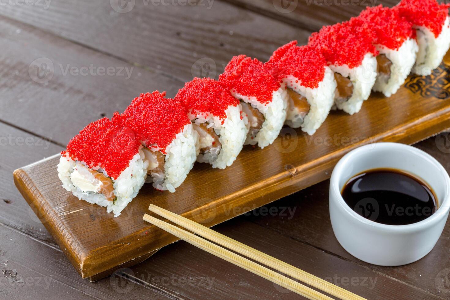 Japanese traditional food. sushi photo
