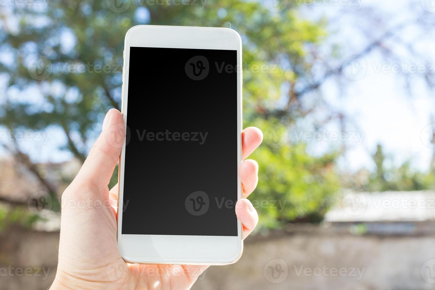 mobile, smartphone with black blank screen photo