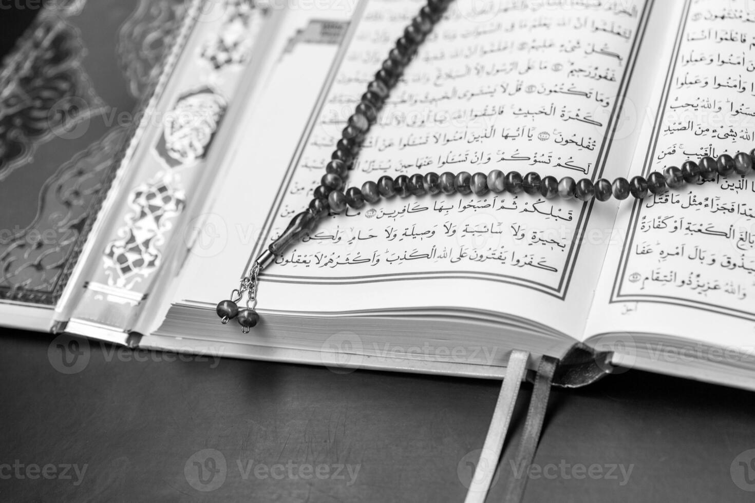 Koran - holy book of Muslims,black and white style photo