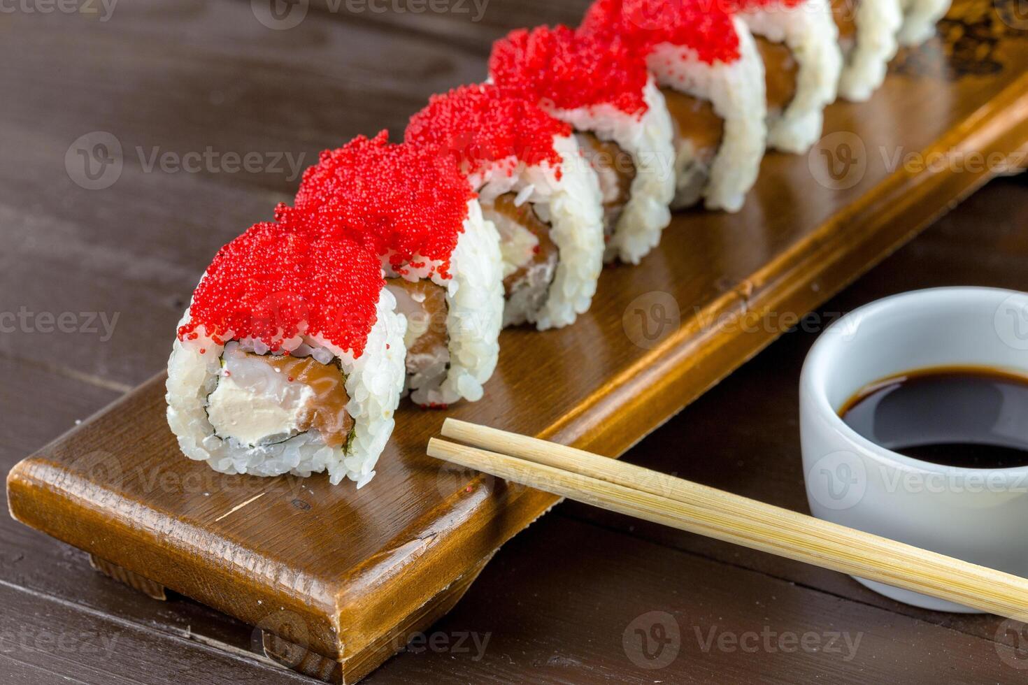 Japanese traditional food. sushi photo