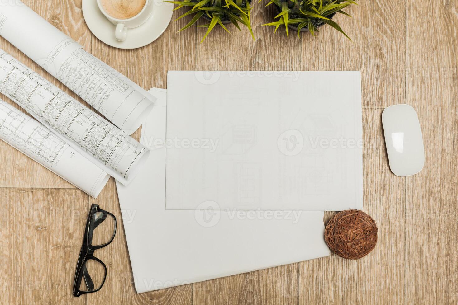 Set of architect tools photo