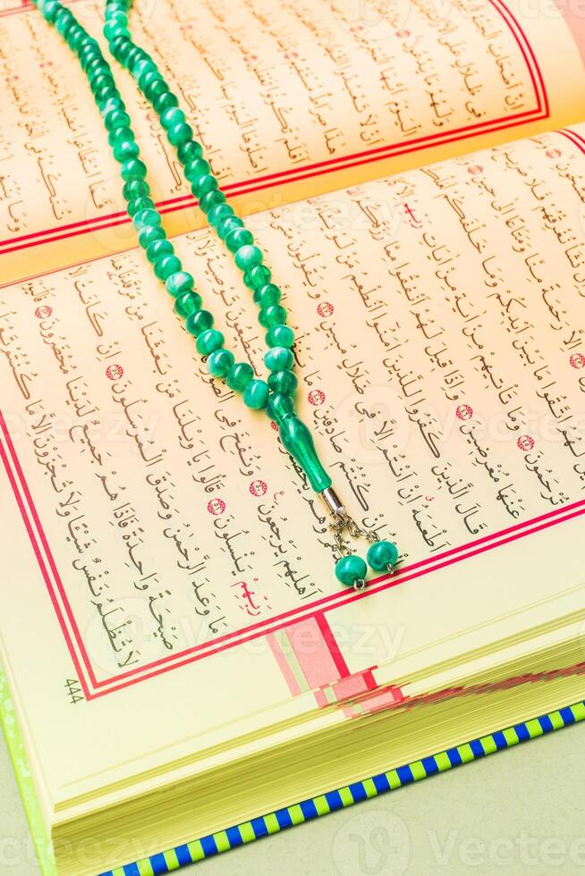 Closeup of Islamic Book Holy Quran photo