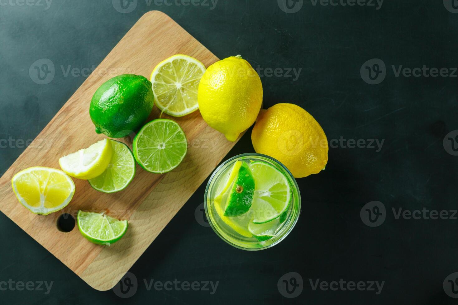 Lemonade with fresh lemon photo