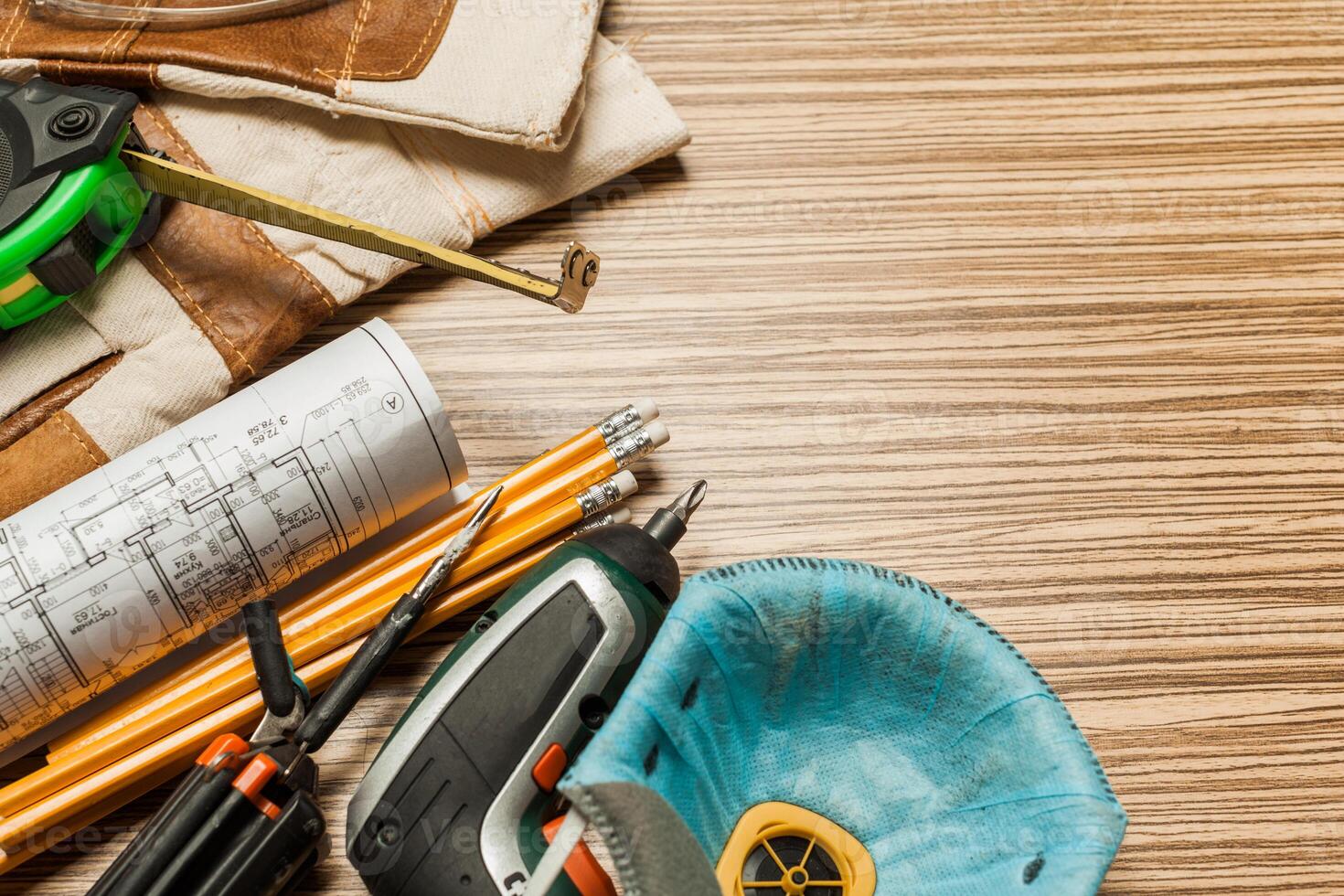 Set of architect tools photo
