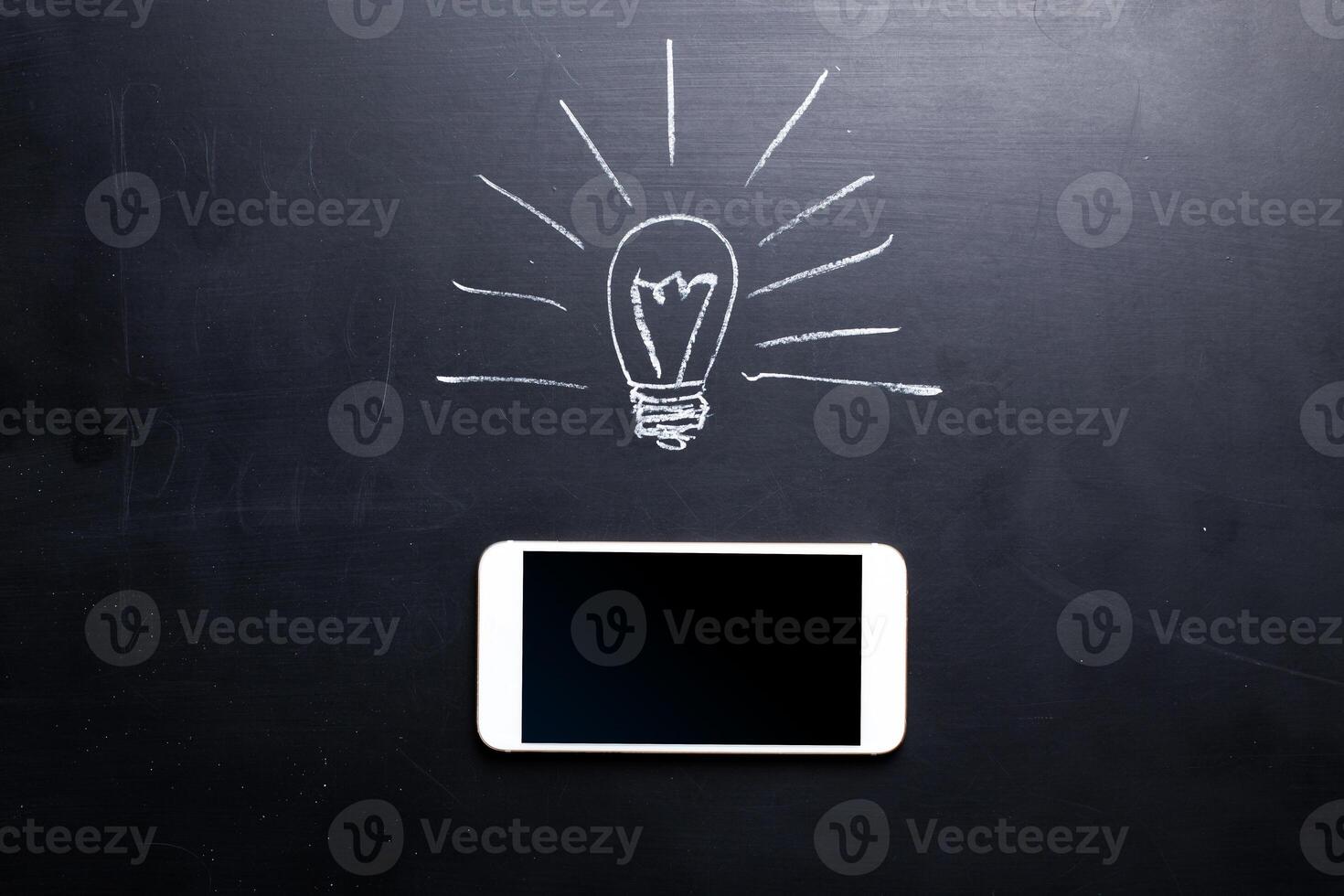 idea drawn with chalk on a blackboard photo