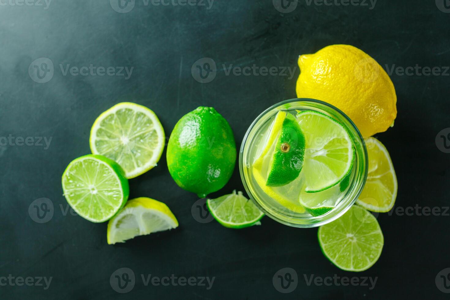 Lemonade with fresh lemon photo