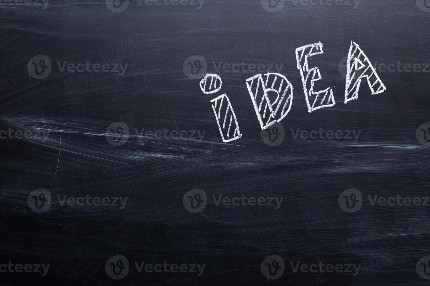 idea drawn with chalk on a blackboard photo