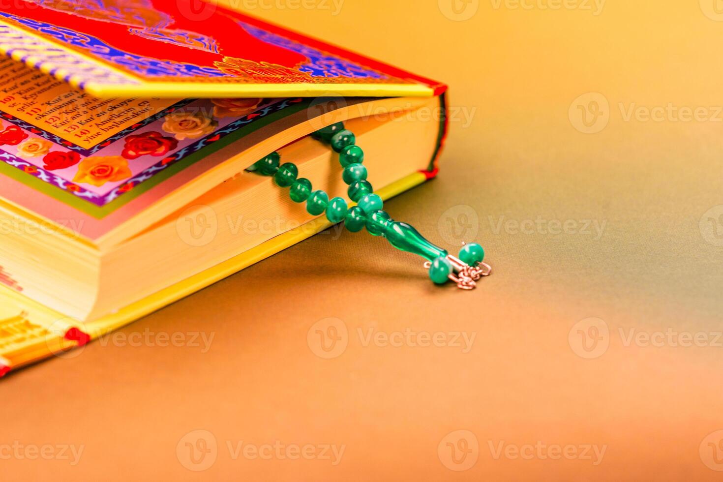 Closeup of Islamic Book Holy Quran photo