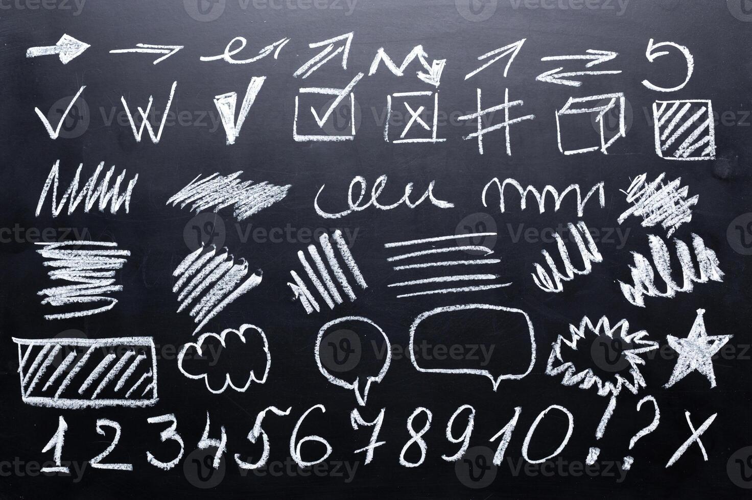 hand drawn infographic design elements on chalkboard for your design photo