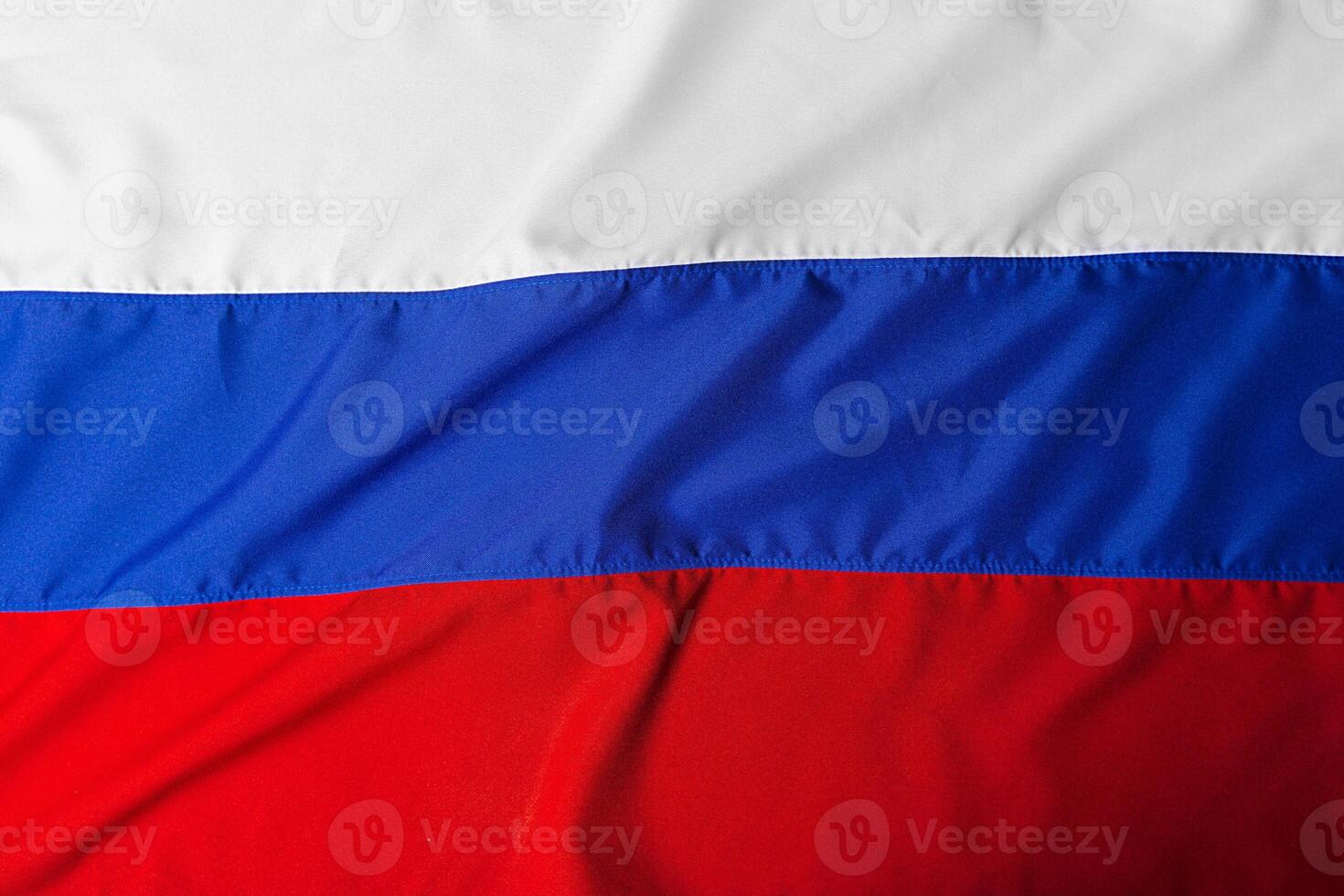 close up shot of wavy flag of Russia photo