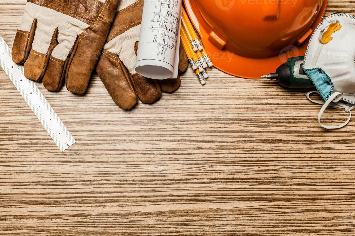 Set of architect tools photo