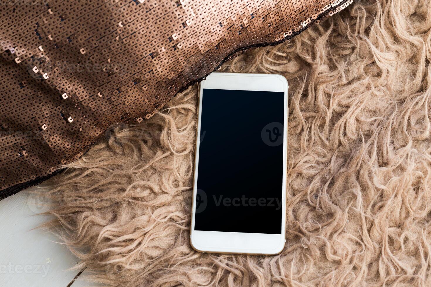 mobile, smartphone with black blank screen photo
