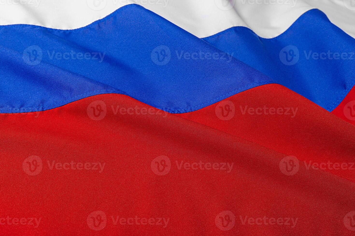 close up shot of wavy flag of Russia photo