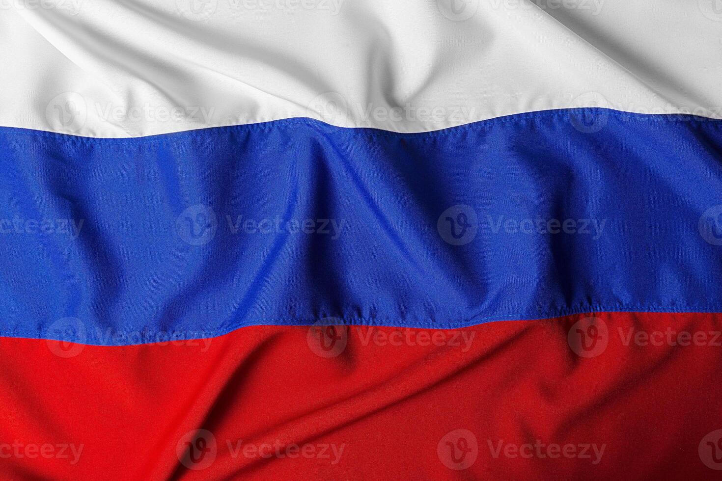 close up shot of wavy flag of Russia photo