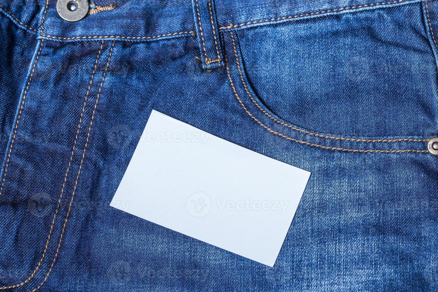 Detail of blue jeans photo