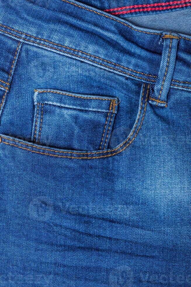 Detail of blue jeans photo