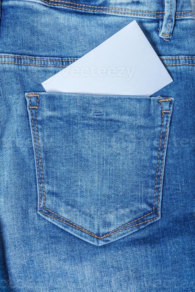 Detail of blue jeans photo