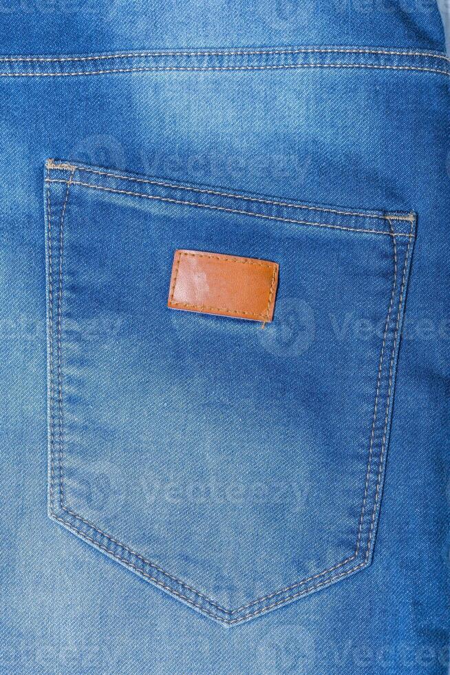 Detail of blue jeans photo