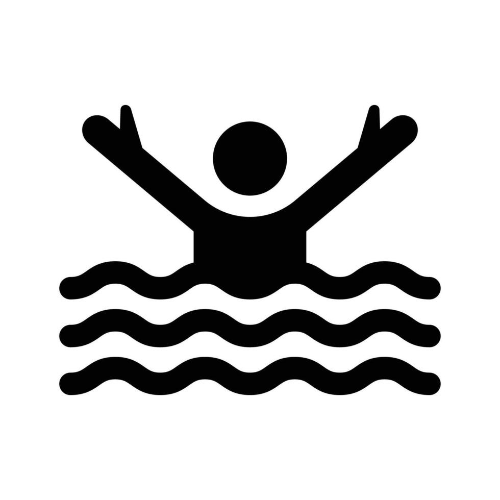 Person Swimming in Water with Outstretched Arms vector