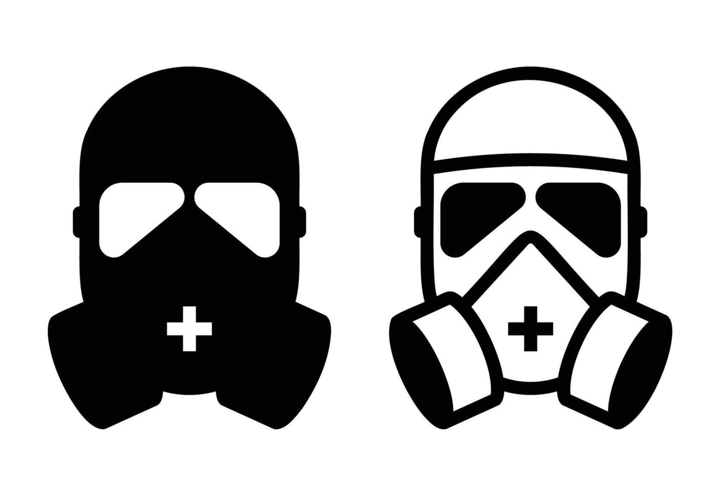 Stylish Gas Mask Illustrations for Safety Themes vector