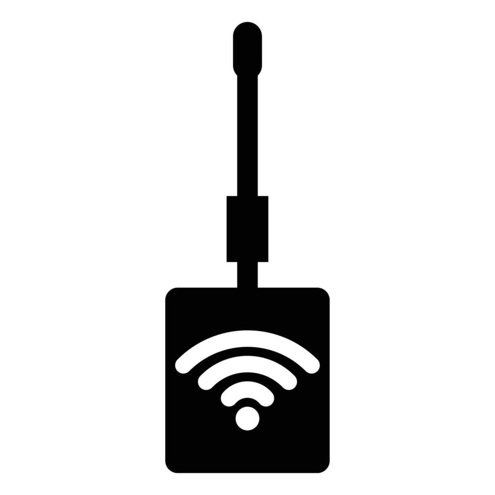 Wireless Signal Receiver with Antenna Icon Design vector