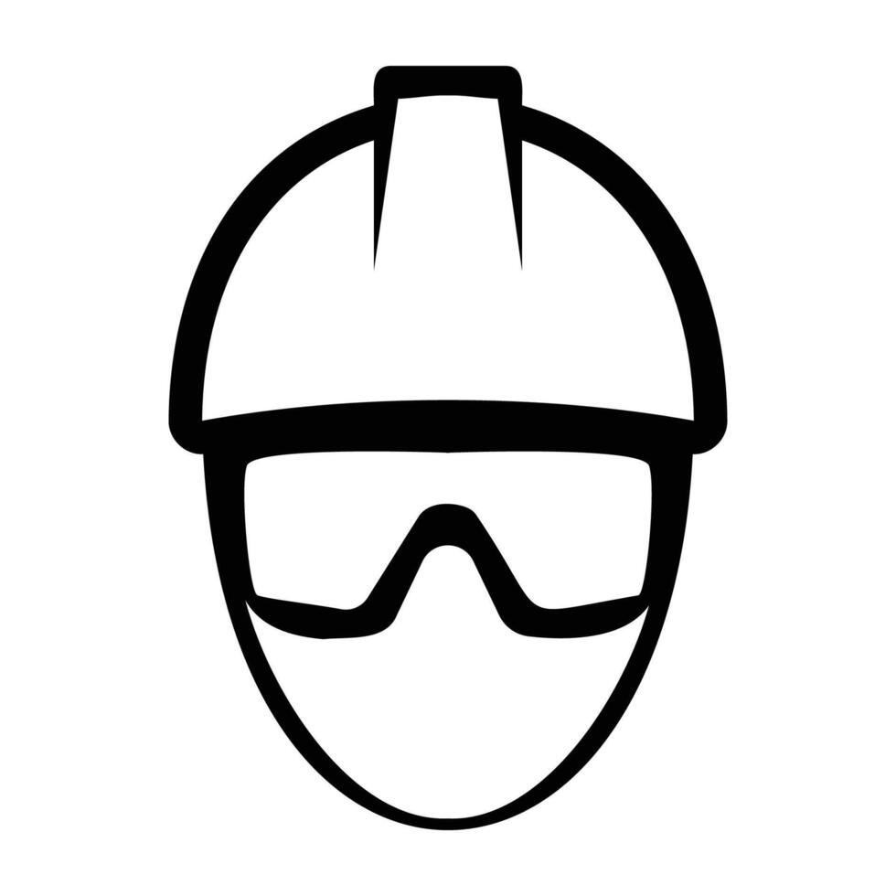 Worker Icon with Helmet and Safety Goggles Design vector
