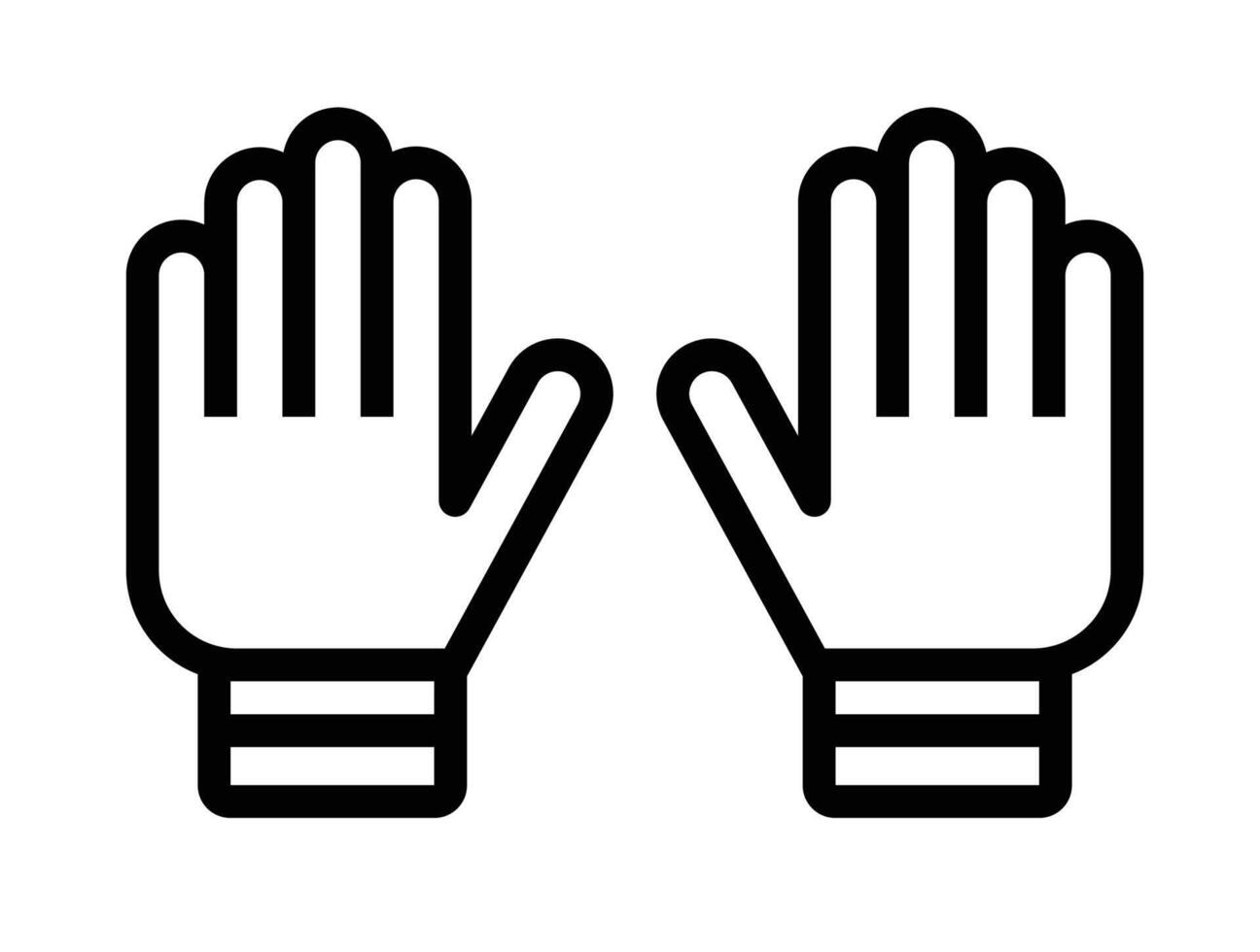 Simple Outline of Two Raised Hands Icon vector