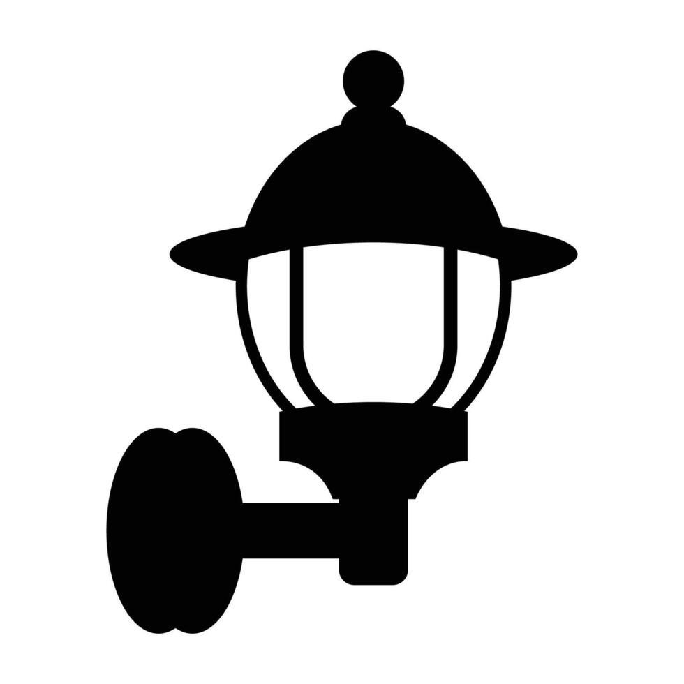 Classic Wall-Mounted Lantern Silhouette Design vector