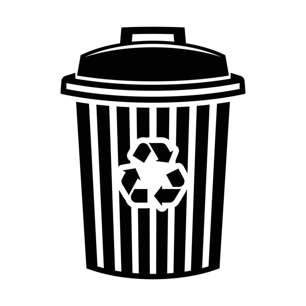 Eco-Friendly Trash Bin Icon for Recycling Purposes vector