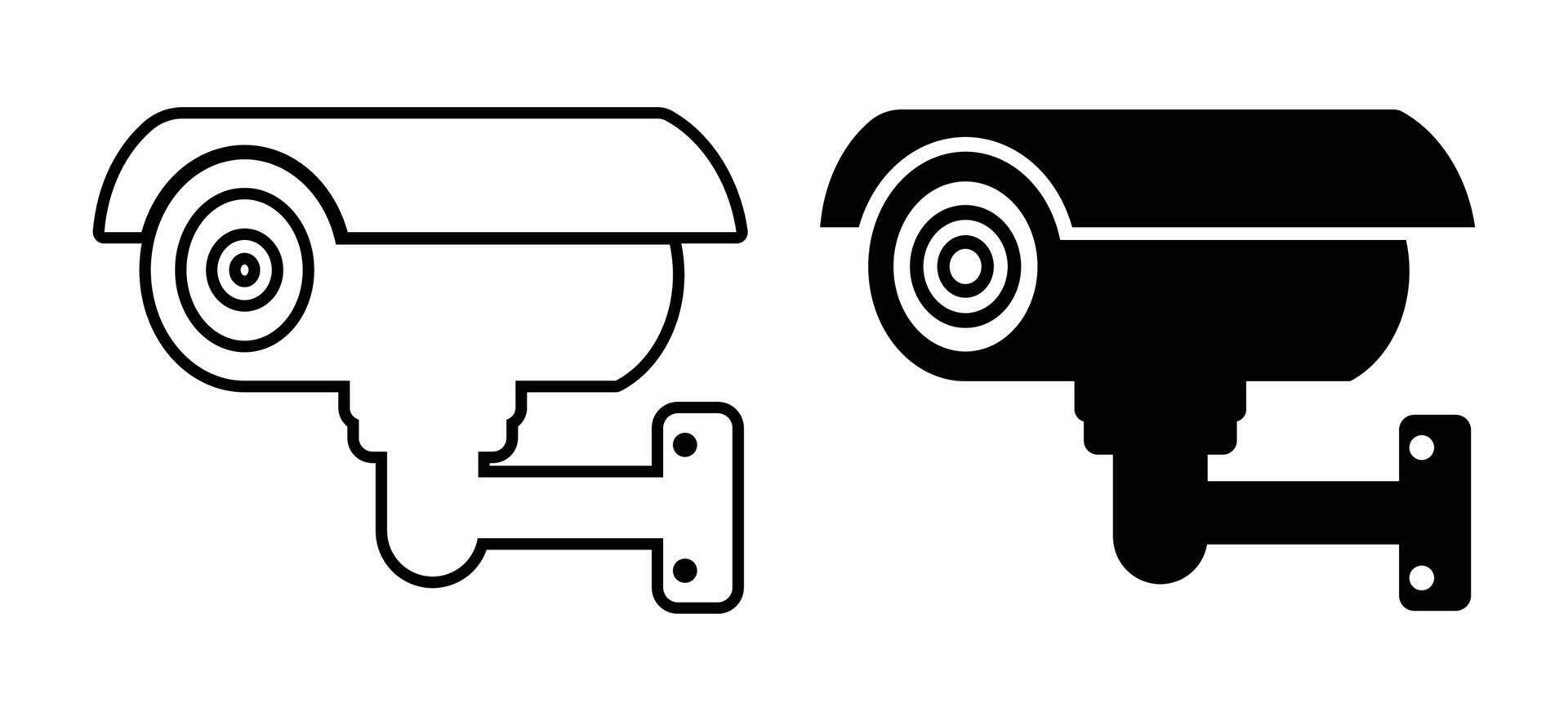 Security Camera Icons in Black and White Design vector