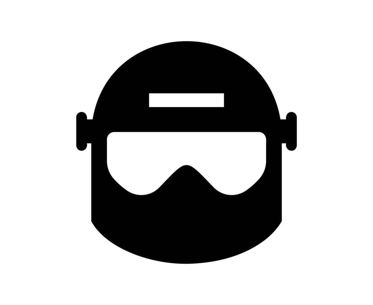 Silhouette of Protective Gear with Helmet and Goggles vector