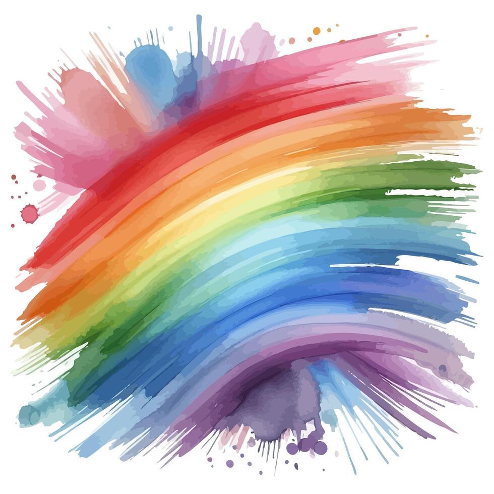 Colorful watercolor hand drawn paper texture torn splatter banner. Wet brush painted spots vector