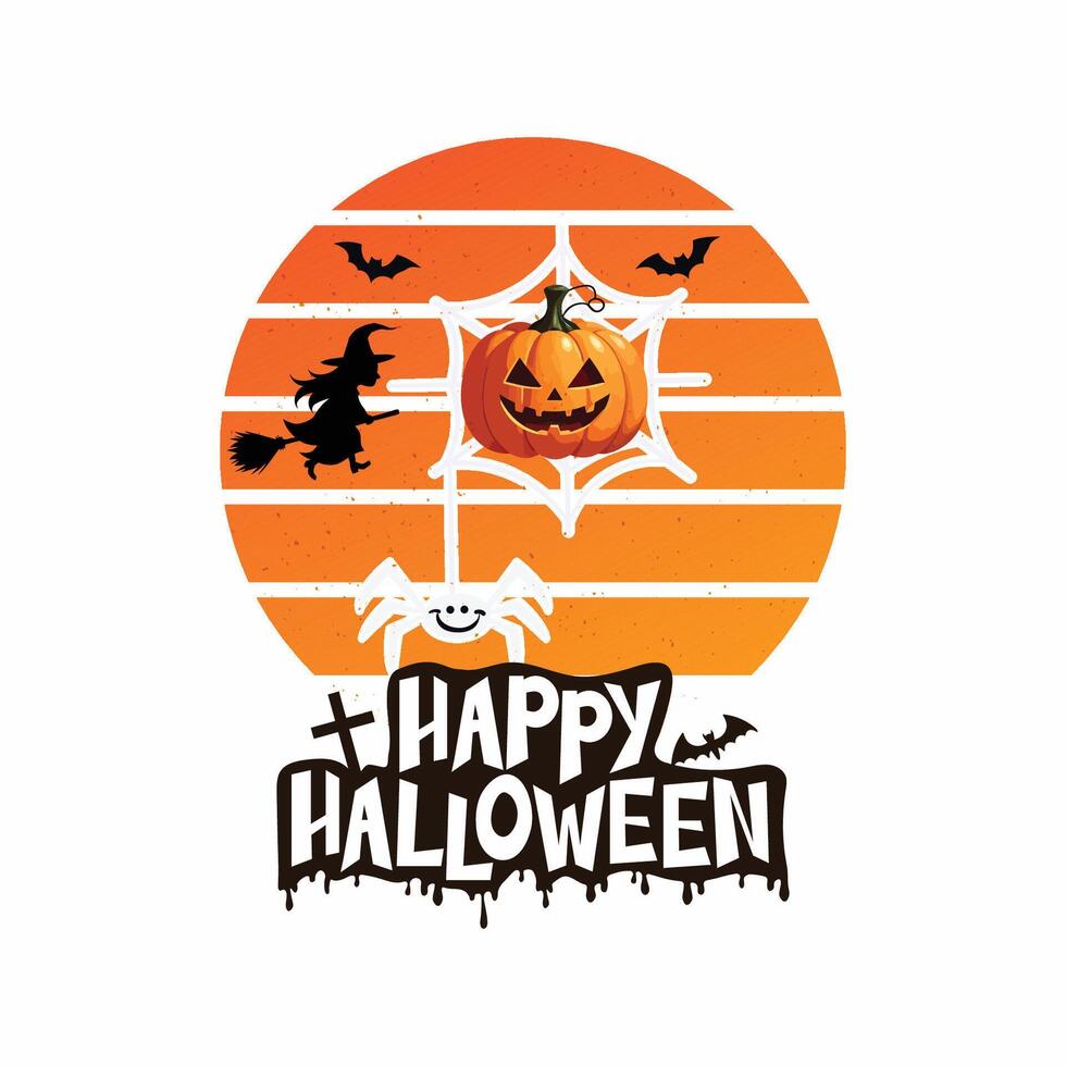 Happy Halloween t-shirt design template easy to Editable vector