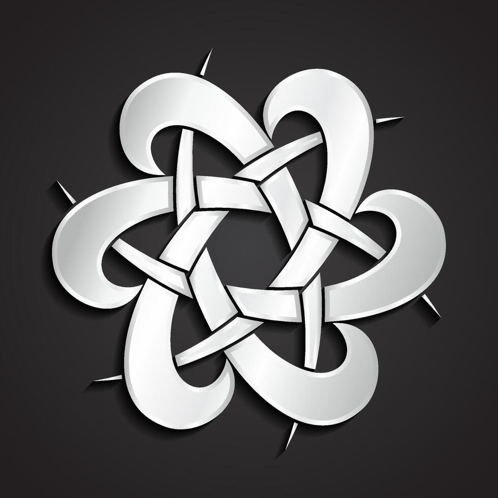 3d silver ornamental design symbol vector