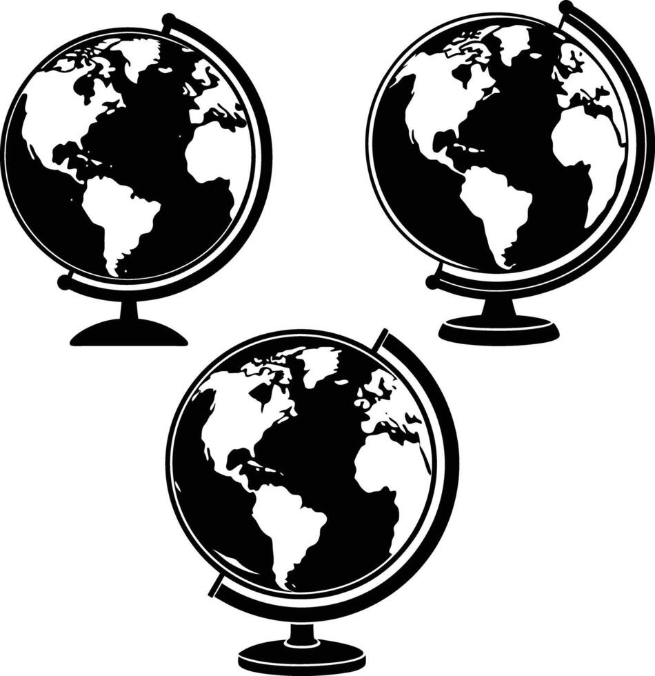 World globe icon silhouette vector