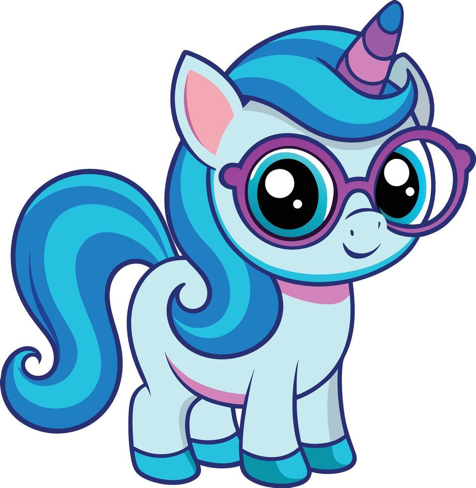 Cute Cartoon Unicorn vector