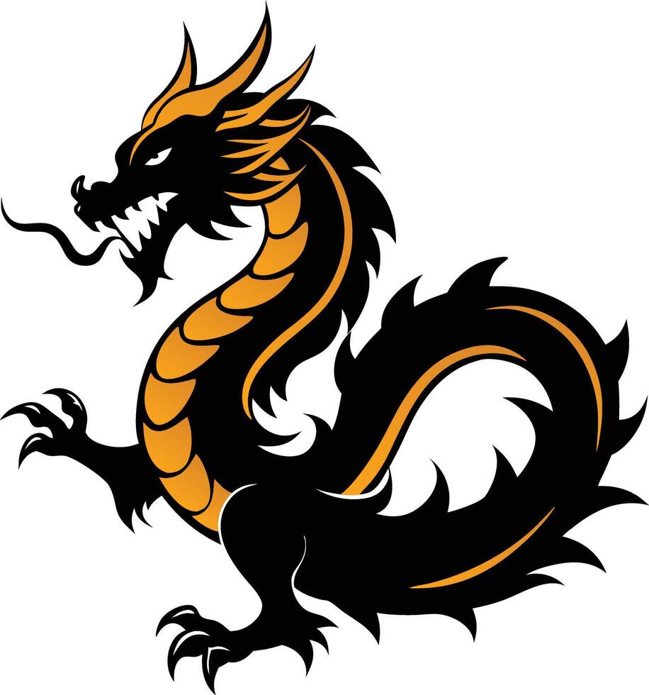 A black dragon vector