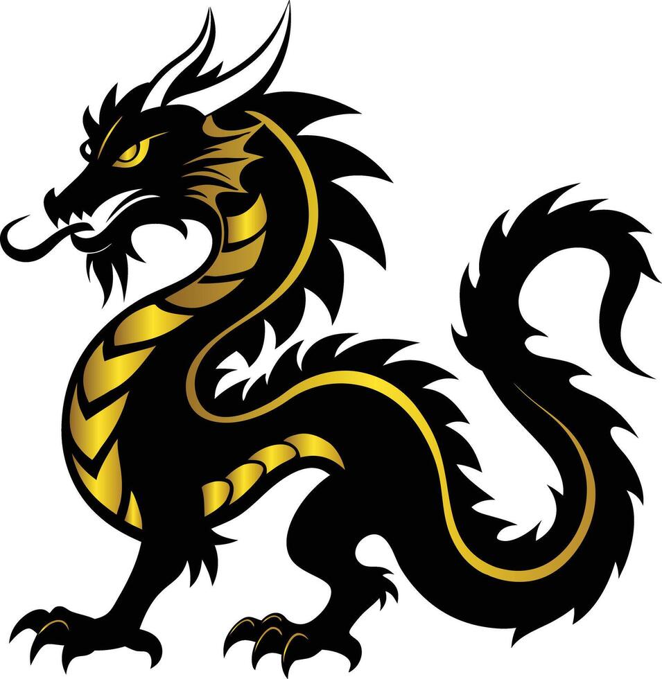 white background Dragon vector