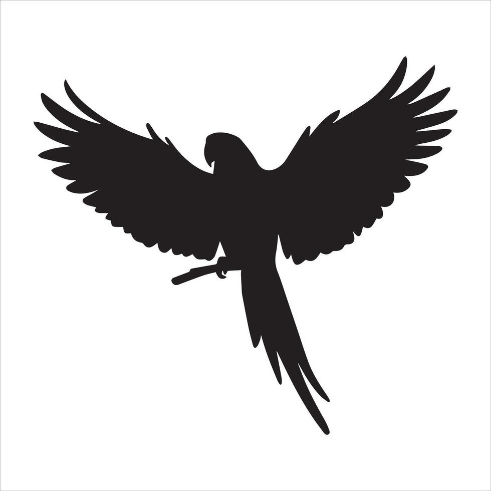 A parrot silhouette art style with a white background vector