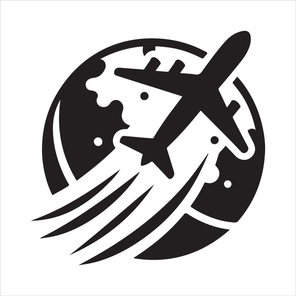 Illustrator graphic image of a plane logo icon silhouette vector