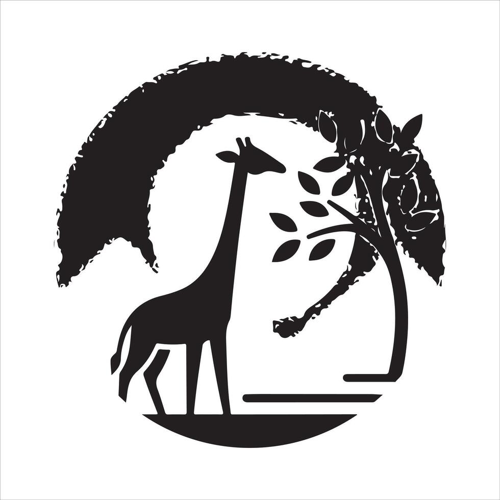 Giraffe silhouette logo design in graphic format vector