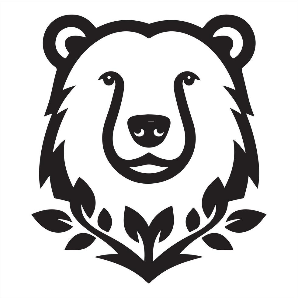 Illustrator artwork of a bear with a minimalist and flat logo vector