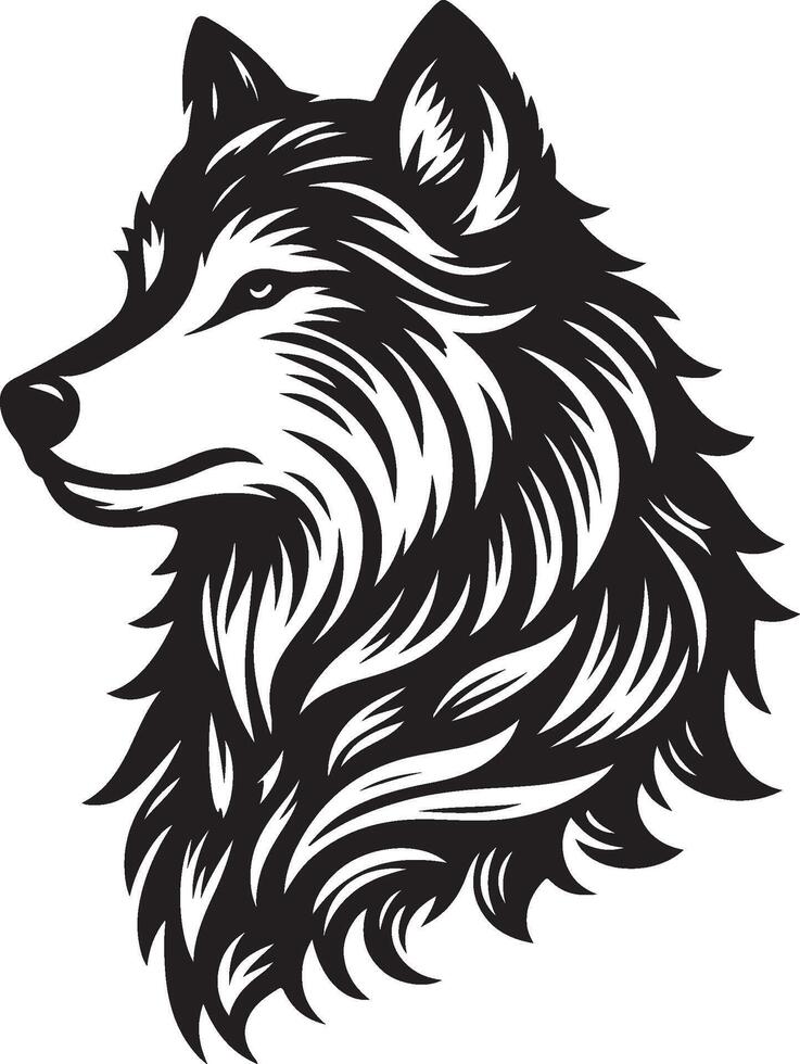 wolf head isolated on white background vector