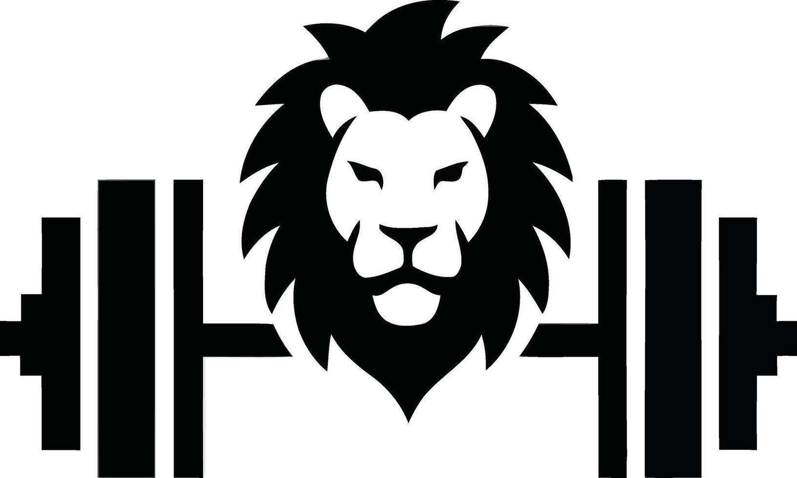 Royal lion fitness gym logo design with white background. vector