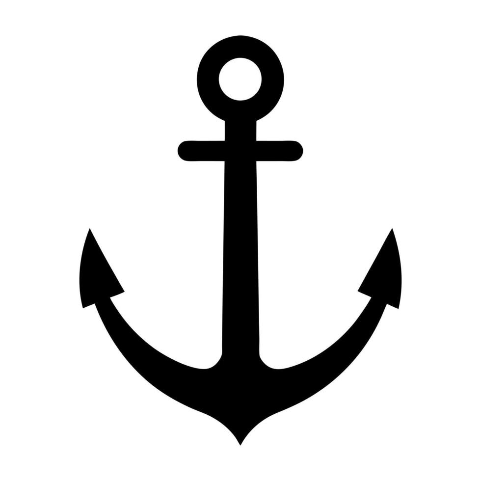 Anchor silhouette icon vector